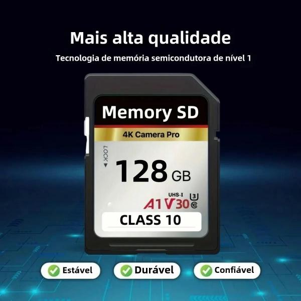 Imagem de Cartão de Memória 128GB/64GB/32GB - Classe 10 U3 V30 4K