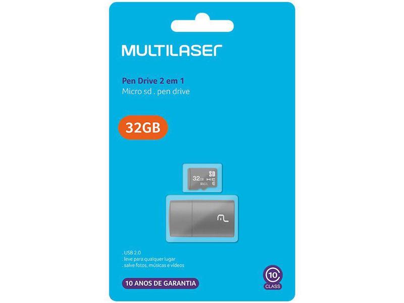 Imagem de Cartão de Memória 32GB Micro SD Multilaser - Classe 10 MC163