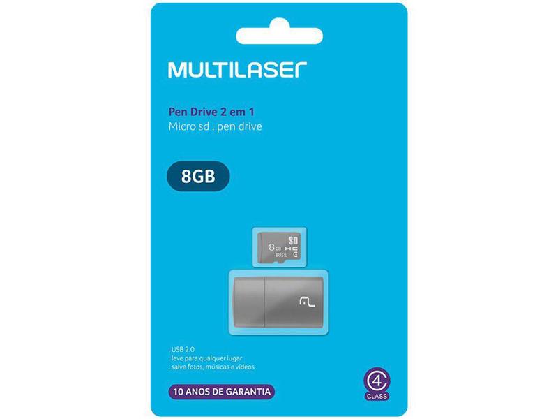 Imagem de Cartão de Memória 8GB Micro SD Multilaser - Classe 4 MC161