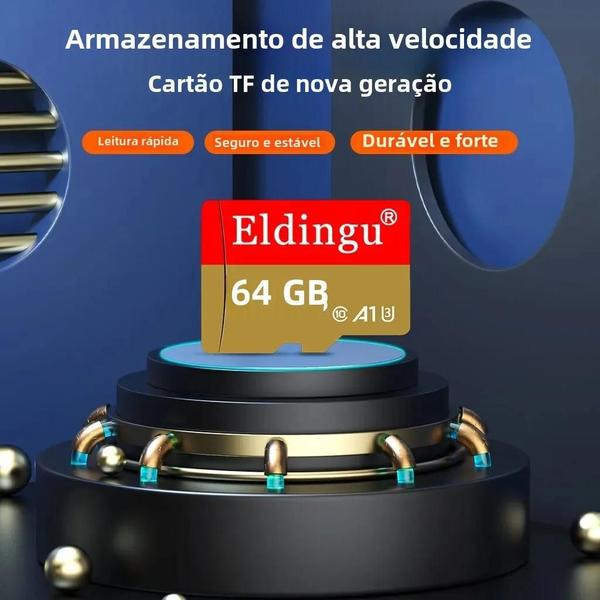 Imagem de Cartão de Memória Eldingu TF (64GB, 128GB, 32GB) Class 10 - U1/U3 - Ideal para Vídeo, MP3 e MP4