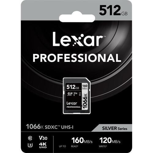 Imagem de Cartão De Memória Lexar Sd Xc 512Gb Uhs-I 1066X V30 160Mb/S