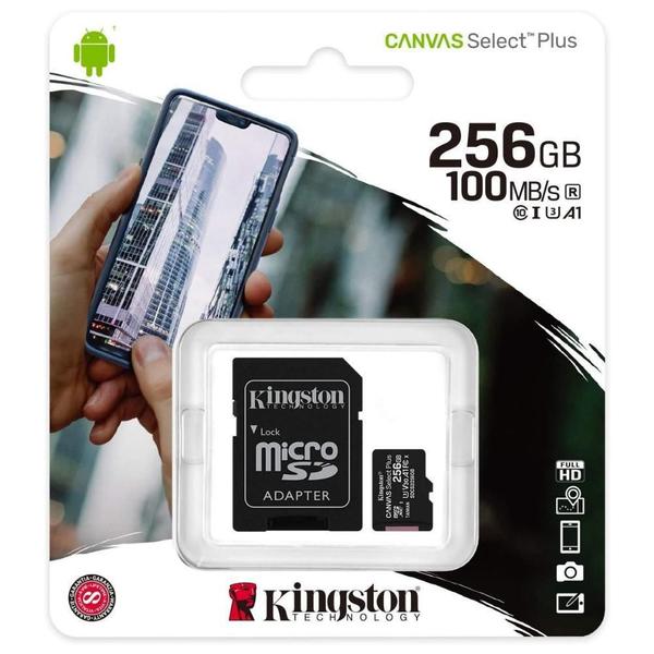 Imagem de Cartao De Memoria Micro Sd 256Gb 100Mb/S C10 Kingston