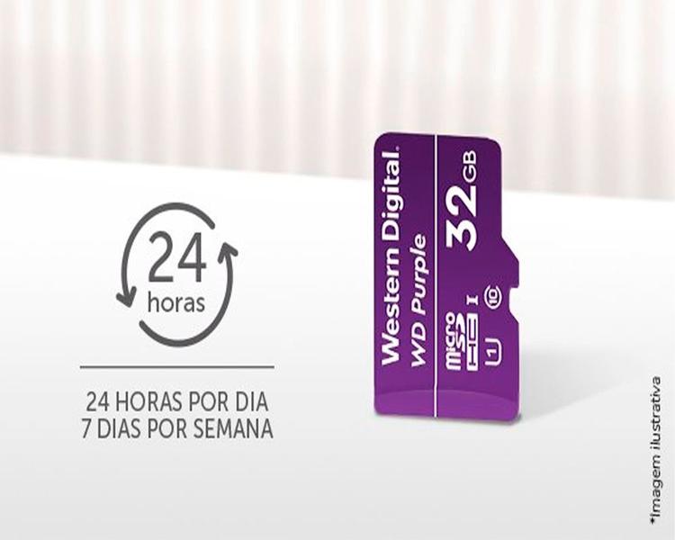 Imagem de Cartão de Memória Micro Sd 32gb 16tbw Intelbras Cameras Cftv Mibocam Purple Western Digital