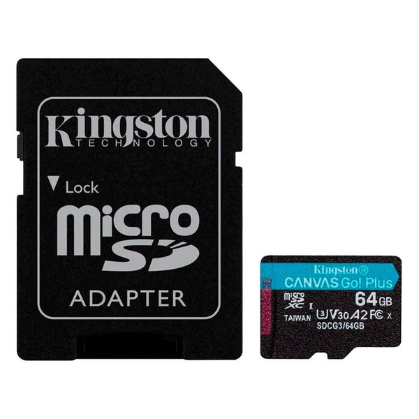 Imagem de Cartao de Memoria Micro SD Kingston Canvas Go Plus 64GB / U3 / 170MBS - (SDCG3/64GB)