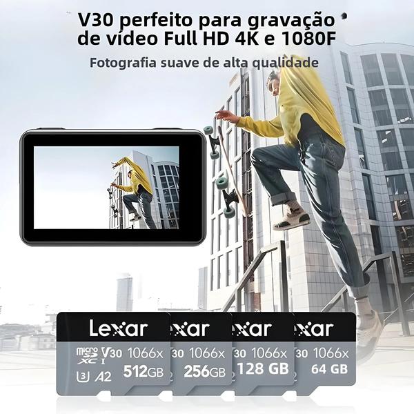 Imagem de Cartão de Memória Micro SD Lexar 1066X - 64GB, 128GB, 256GB ou 512GB - 160MB/s