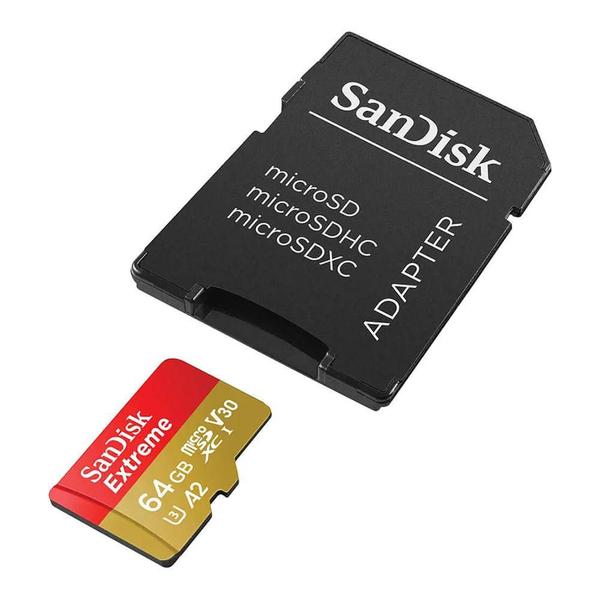 Imagem de Cartão de Memória Micro SD Sandisk 64GB Classe 10 + Adaptador SD SDSQXAH-064G-GN6AA