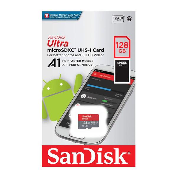 Imagem de Cartao de Memoria Micro SD Sandisk Ultra 2X1 128GB / 140MBS / C10 - (SDSQUAB-128-GN6MA)