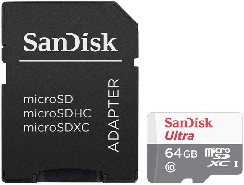 Imagem de Cartão de Memória Micro SDXC Ultra Sandisk 64GB 100MB/s 2X1