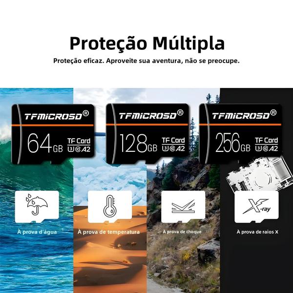 Imagem de Cartão de Memória microSDXC TF 64GB/128GB/256GB - U3, C10 - Para Nintendo Switch e Smartphones