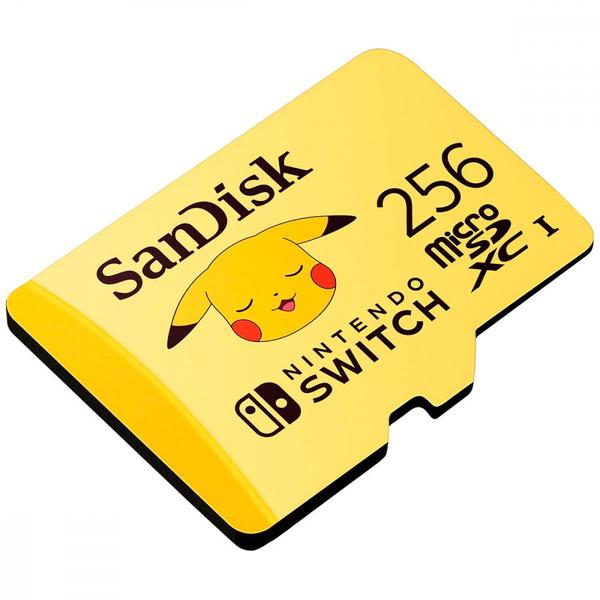 Imagem de Cartão de Memória SanDisk 256GB Nintendo Switch Pikachu (Amarelo)