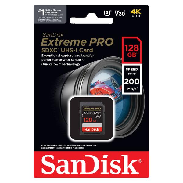 Imagem de Cartao de Memoria Sandisk Extreme Pro 128GB / U3 / 200MBS - SDSDXXD-128G-GN4IN