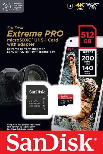 Imagem de Cartão de memória SanDisk Extreme PRO microSDXC UHS-I 512GB