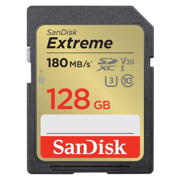 Imagem de Cartão De Memória Sandisk Extreme Sdxc 128gb 180mb/s 4k Uhd