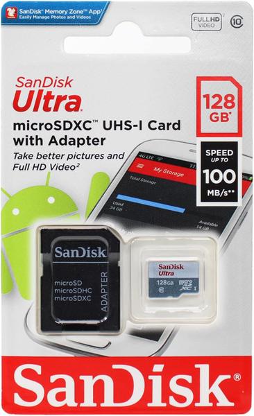 Imagem de Cartão De Memória Sandisk Micro Sdxc 128gb Ultra 100mbs Uhsi