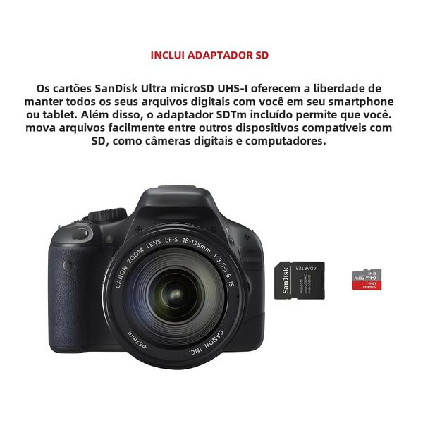 Imagem de Cartão de Memória SanDisk Ultra microSDXC - Alta Velocidade (32GB a 1TB)