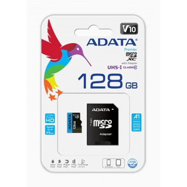 Imagem de Cartão de Memória SD c/ Adaptador Adata Class 128GB AUSDX128GUICL10A1RA1