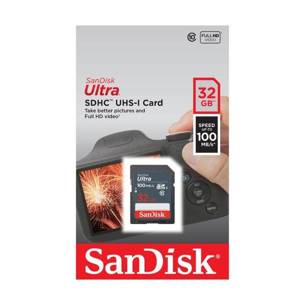 Imagem de Cartão de Memória SD Sandisk Ultra 100 MB/s C10 32 GB