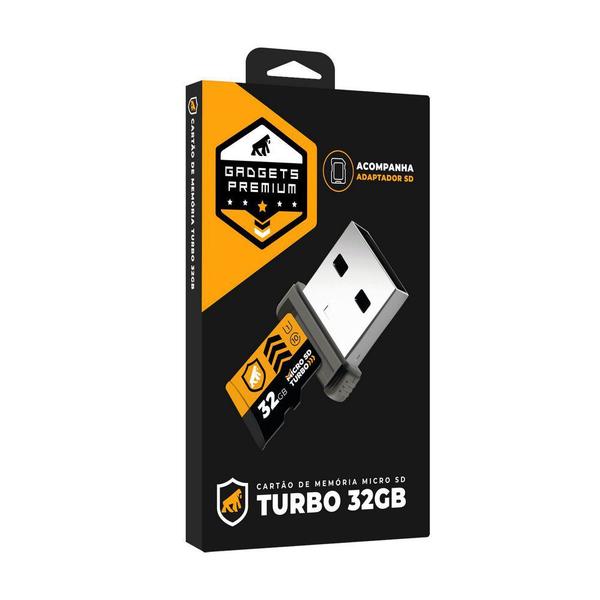 Imagem de Cartão de Memória Turbo 32GB U1 + Adaptador Pendrive Nano Slim + Adaptador SD- Gshield