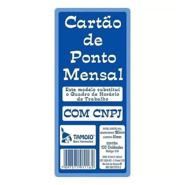 Imagem de Cartao de ponto mensal com cnpj 100 folhas modelo henry - tamoio