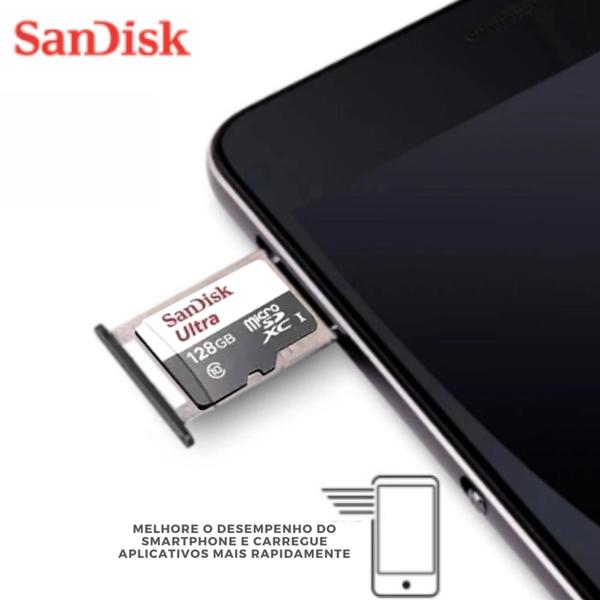 Imagem de Cartão Memória 128gb Micro sd Ultra Sandisk 100% Original