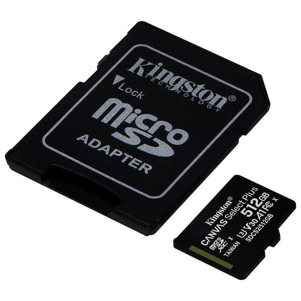 Imagem de Cartão Memória 512Gb Kingston Microsd Canvas Select Plus