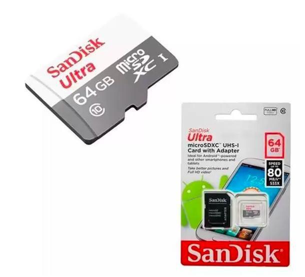 Imagem de Cartão Memória 64gb Micro SD Ultra Sandisk 100% Original