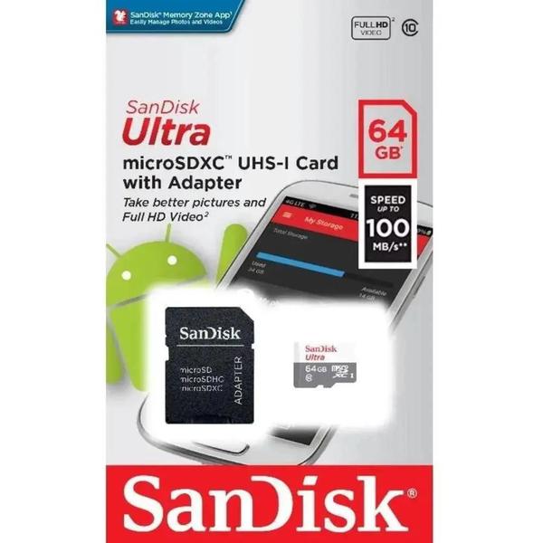 Imagem de Cartão Memoria Micro Sd Sandisk 64gb Ultra Classe