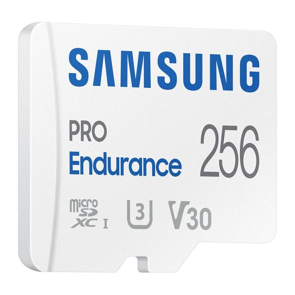 Imagem de Cartão Memória MicroSd Samsung 256gb Pro Endurance e Adp Classificação Velocidade de Vídeo V30 