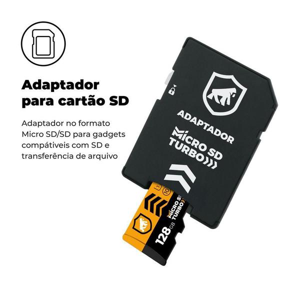 Imagem de Cartão Memória Turbo 128Gb + Adaptador Pendrive + Adap Sd