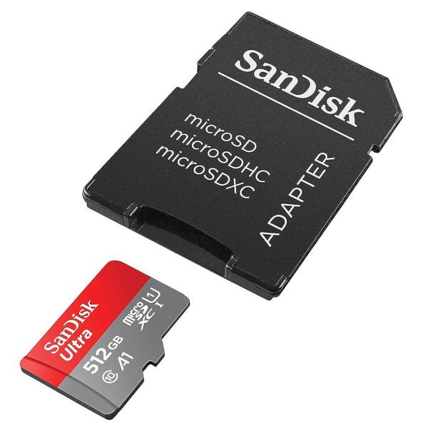 Cartão Micro SD 512GB Sandisk Ultra, Classe 10, SDSQUAC-512G-GN6MA SANDISK Imagem de Cartão Micro SD 512GB Sandisk Ultra, Classe 10, SDSQUAC-512G-GN6MA SANDISK