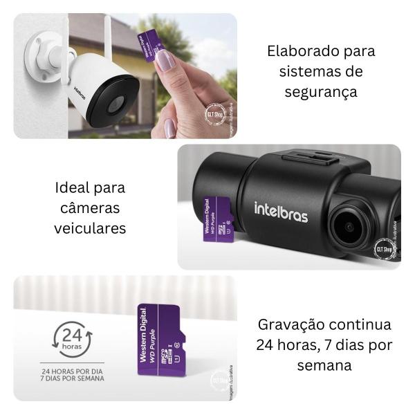 Imagem de Cartão micro-SD 64 GB WD Purple para câmeras veiculares