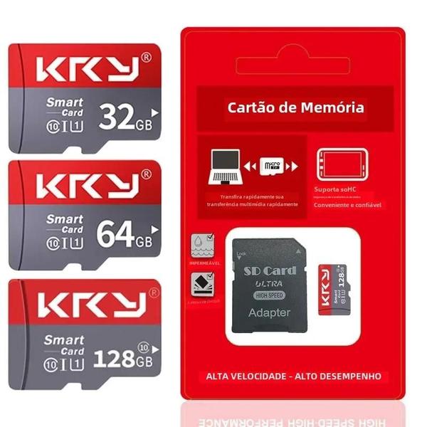 Imagem de Cartão Micro SD Classe 10 (128GB, 64GB, 32GB) - Cartão de Memória para Telefones