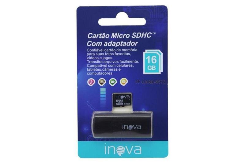 Imagem de Cartão Micro SD HC Com Adaptador 16 GB class 10 - Inova