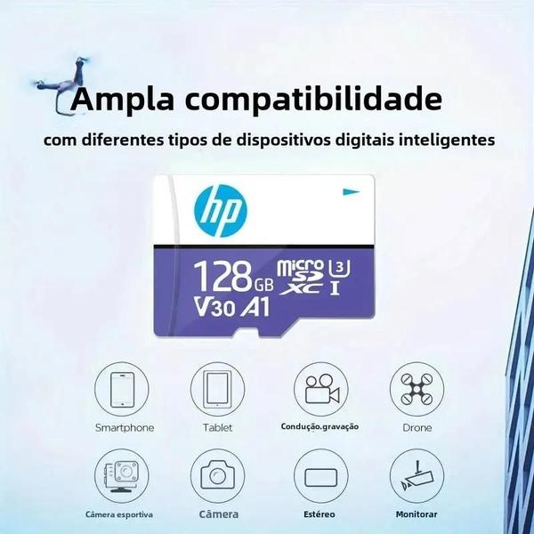 Imagem de Cartão Micro SD HP De Alta Velocidade 32GB 64GB 128GB 256GB Classe 10 U3 4K Cartão De Memória Flash