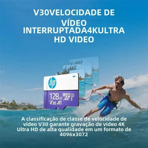 Imagem de Cartão Micro SD HP de Alta Velocidade - Classe 10 U3 4K (32GB, 64GB, 128GB, 256GB)