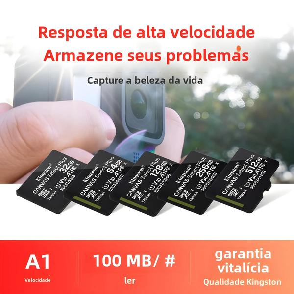 Imagem de Cartão Micro SD Kingston (16GB a 512GB) - Classe 10