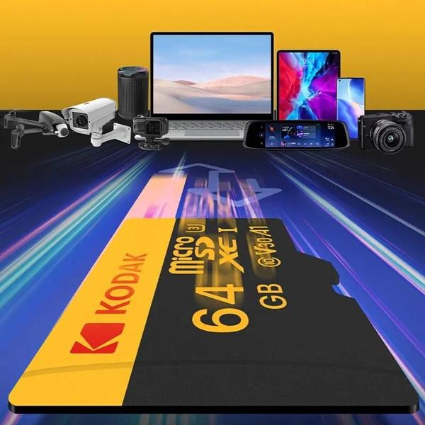 Imagem de Cartão Micro SD Kodak de Alta Velocidade (32GB a 256GB) - Classe 10 U3 4K