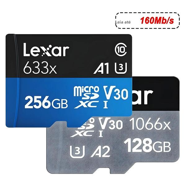 Imagem de Cartão Micro SD Lexar de Alta Velocidade (128GB, 32GB, 64GB, 256GB, 512GB) - Classe 10