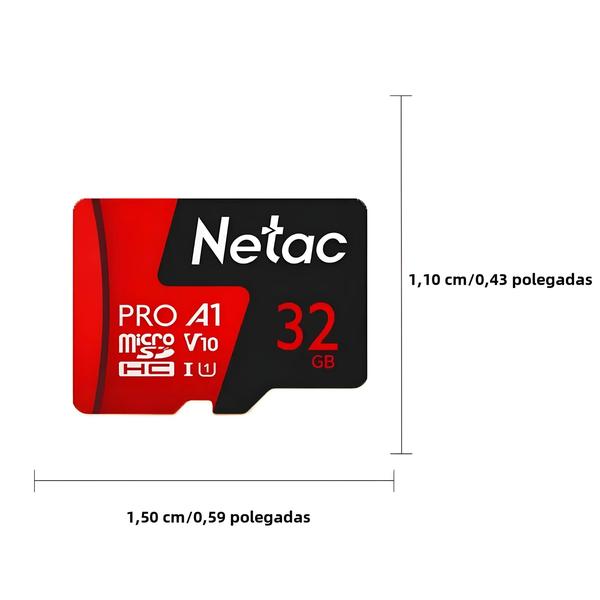 Imagem de Cartão Micro SD Netac UHS-I Extreme Pro - 64GB, 32GB ou 16GB - C10 para Câmeras 4K/Full HD