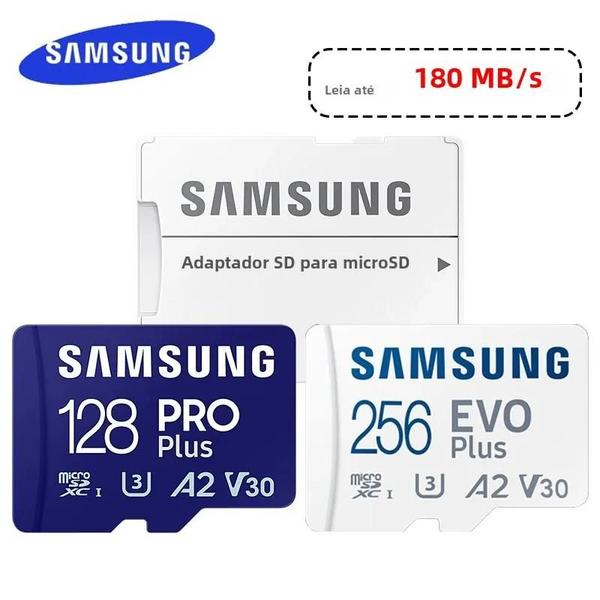 Imagem de Cartão Micro SD Samsung Evo Plus (128GB, 256GB, 512GB) - 4K U1/U3