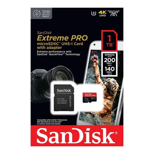 Imagem de Cartão Micro Sd Sandisk 1Tb MicroSd Extreme Pro 200Mbs e Adp