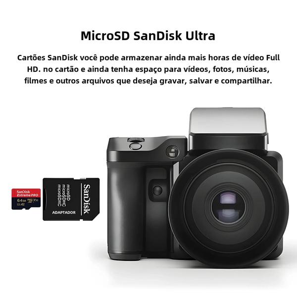 Imagem de Cartão Micro SD Sandisk Extreme Pro 64GB/128GB/256GB - UHS-I U3 V30