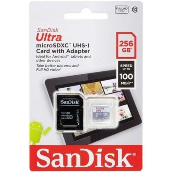 Imagem de Cartao Microsd 256GB Sandisk Ultra 100MB/s C10