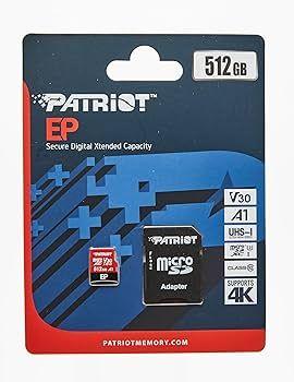 Imagem de Cartao Microsd 512GB Patriot Ep V30 A1 4K Classe 10 PEF512GEP31MCX