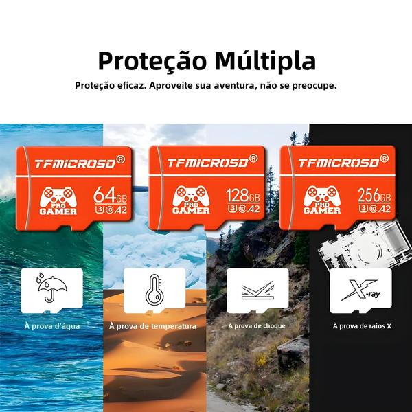 Imagem de Cartão MicroSD de Alta Velocidade 128GB/256GB para Nintendo Switch - Cartão de Memória