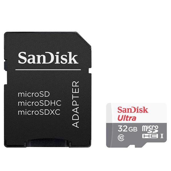 Imagem de Cartão MicroSD SanDisk Ultra MicroSDHC UHS-I, 32GB, com Adaptador - SDSQUNR-032G-GN3MA