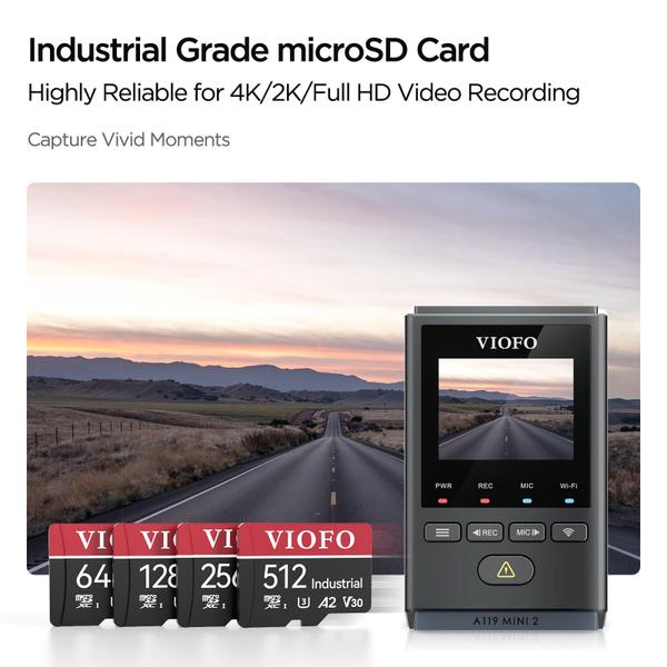 Imagem de Cartão microSD VIOFO 128GB Industrial Grade U3 A2 V30 com adaptador