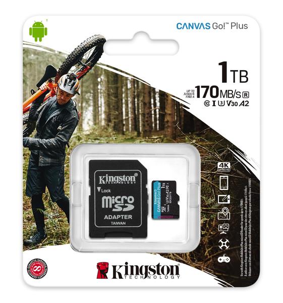 Imagem de Cartão microSDXC Kingston Canvas Go Plus de 1 TB Classe 10 UHS-I