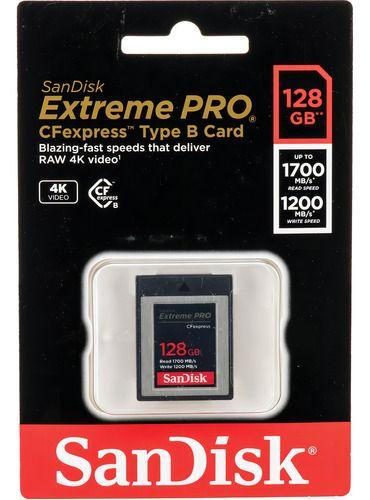 Imagem de Cartão Sandisk 128gb Extreme Pro Cfexpress Tipo B 1700 Mb/s