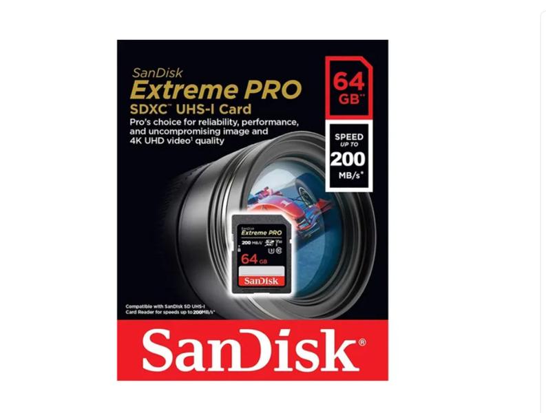 Imagem de Cartão Sandisk Extreme Pro 64GB 